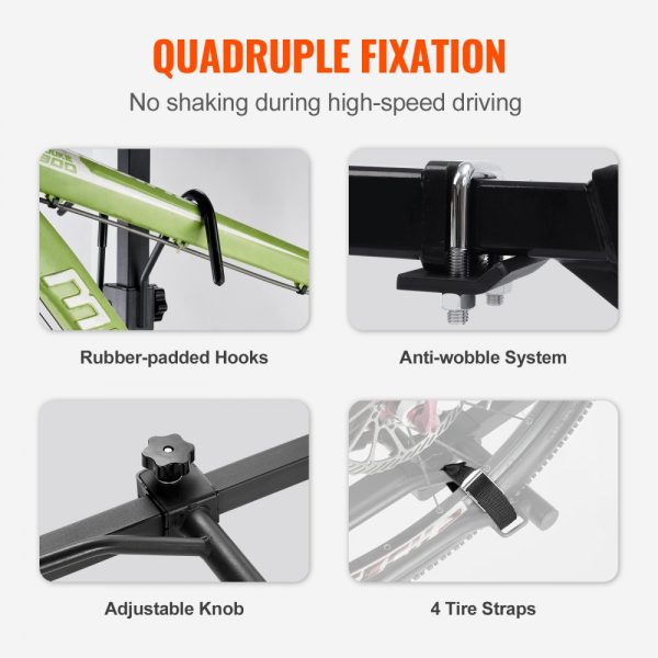 2-Bike Rack Hitch Mount Folding Carrier Car Truck SUV 1.25"/2" Receiver - Image 3