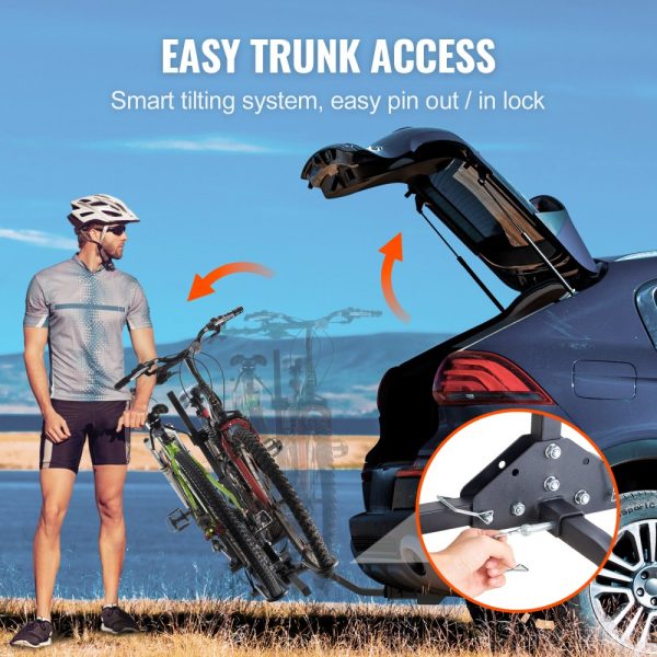 2-Bike Rack Hitch Mount Folding Carrier Car Truck SUV 1.25"/2" Receiver - Image 4