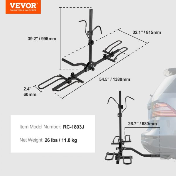2-Bike Rack Hitch Mount Folding Carrier Car Truck SUV 1.25"/2" Receiver - Image 7