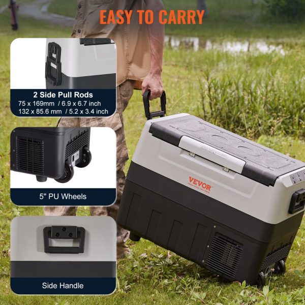 12V Car Refrigerator 37 QT/35 L Dual Temperature Zone Portable Freezer Adjustable -4℉-50℉ 12/24V DC & 100-240V AC Compressor Cooler for Outdoor Camping Travel RV - Image 6