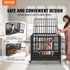 42 Inch Sturdy Steel Dog Crate, 3-Door Heavy Duty Kennel with Lockable Wheels and Removable Tray for Medium to Large Dogs, Anxiety Relief Indoors and Outdoors - Image 2