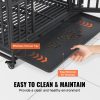 42 Inch Sturdy Steel Dog Crate, 3-Door Heavy Duty Kennel with Lockable Wheels and Removable Tray for Medium to Large Dogs, Anxiety Relief Indoors and Outdoors - Image 6