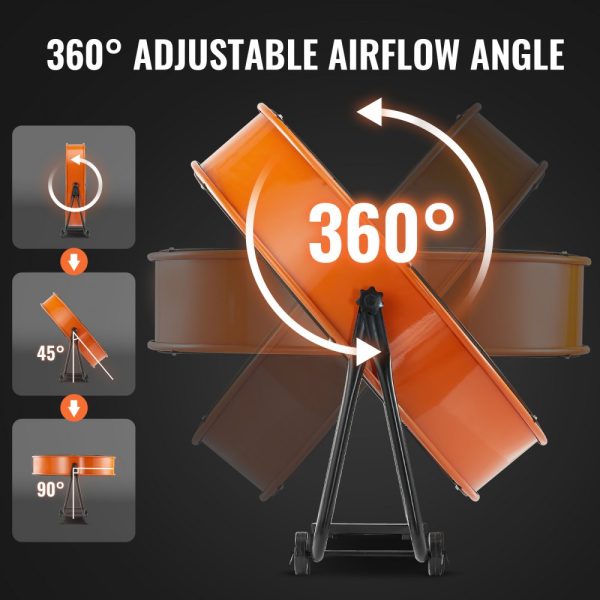 Drum Fan 24 Inch High Velocity Industrial Use 3-Speed Timer for Warehouse - Image 5