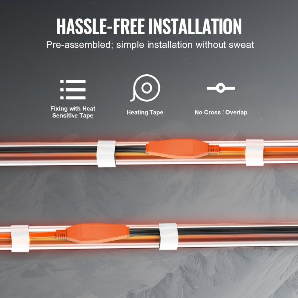 Pipe Heating Cable 6FT 7W/FT Heat Tape for Pipes with Built-in Thermostat - Image 6
