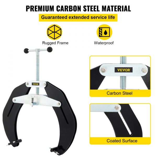 Heavy Duty Pipe Clamp 5-12in High-Performance with Quick-Release Screws Steel Pipe Alignment Lightweight Design Black - Image 4