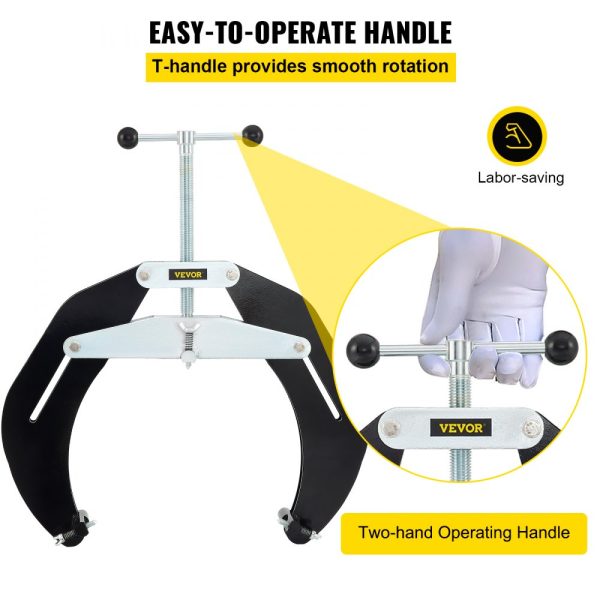 Heavy Duty Pipe Clamp 5-12in High-Performance with Quick-Release Screws Steel Pipe Alignment Lightweight Design Black - Image 5
