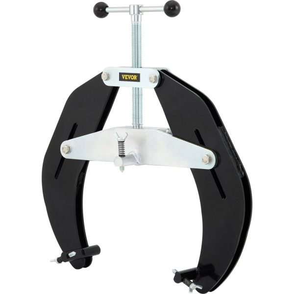 Heavy Duty Pipe Clamp 5-12in High-Performance with Quick-Release Screws Steel Pipe Alignment Lightweight Design Black