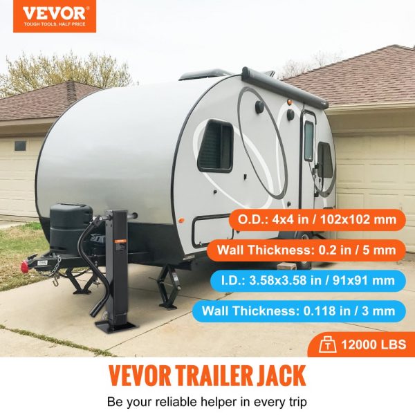 Trailer Jack Weld On 12000 lb Capacity Trailer Jack Stand with Handle for RV Horse Utility Yacht Trailer - Image 2
