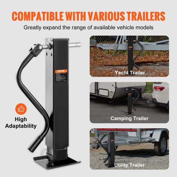 Trailer Jack Weld On 12000 lb Capacity Trailer Jack Stand with Handle for RV Horse Utility Yacht Trailer - Image 6
