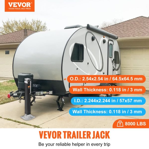 Trailer Tongue Jack Welding Kit 8000 lbs Capacity with Handle for RV Horse Utility Yacht Trailers - Image 2