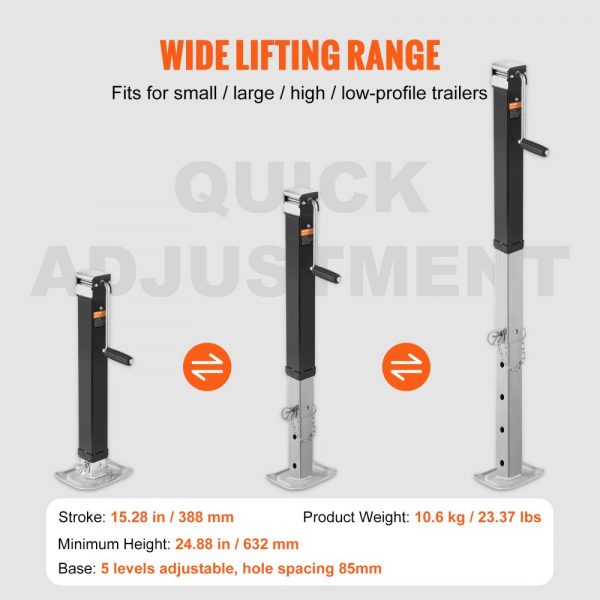 Trailer Tongue Jack Welding Kit 8000 lbs Capacity with Handle for RV Horse Utility Yacht Trailers - Image 5