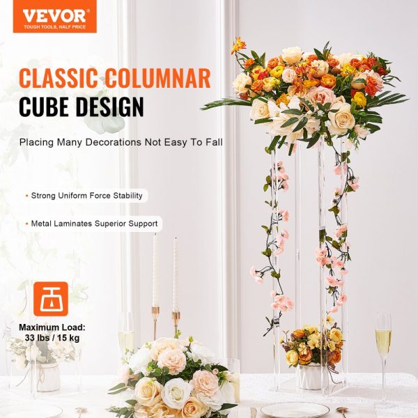 10PCS 23.6inch Acrylic Wedding Flower Stands, Geometric Centerpiece Display Rack for Events & Home Decor - Image 2