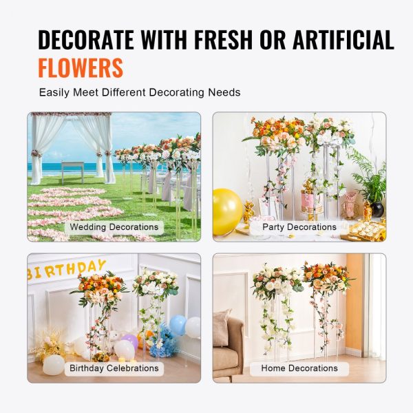 10PCS 23.6inch Acrylic Wedding Flower Stands, Geometric Centerpiece Display Rack for Events & Home Decor - Image 6