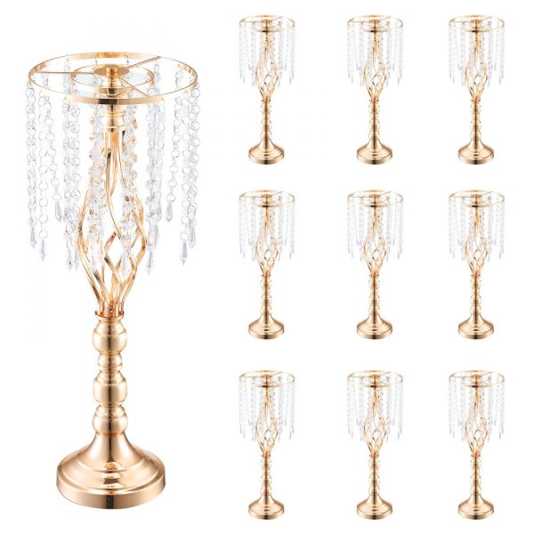 10PCS 55cm/21.65” Tall Crystal Wedding Flower Stand Vase for Party Decor - Image 5