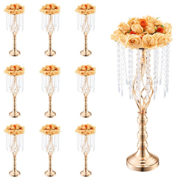 10PCS 55cm/21.65” Tall Crystal Wedding Flower Stand Vase for Party Decor - Image 6
