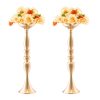 24PCS 50cm/19.7” Wedding Flower Vase Metal Gold Floral Stand for Table