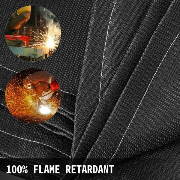 10x10 Ft Welding Blanket Black Fiberglass Fire Retardant Portable Thermal Insulation Mat with Carry Bag - Image 2