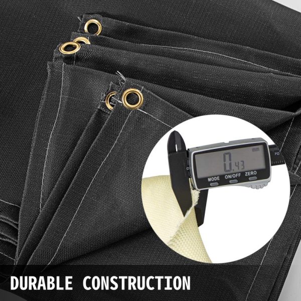 10x10 Ft Welding Blanket Black Fiberglass Fire Retardant Portable Thermal Insulation Mat with Carry Bag - Image 3