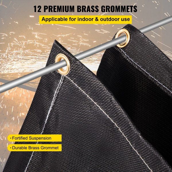 2-Pack 8x10' Flame Retardant Fire Emergency Blanket 1022°F Fiberglass with 12 Brass Grommets - Image 5