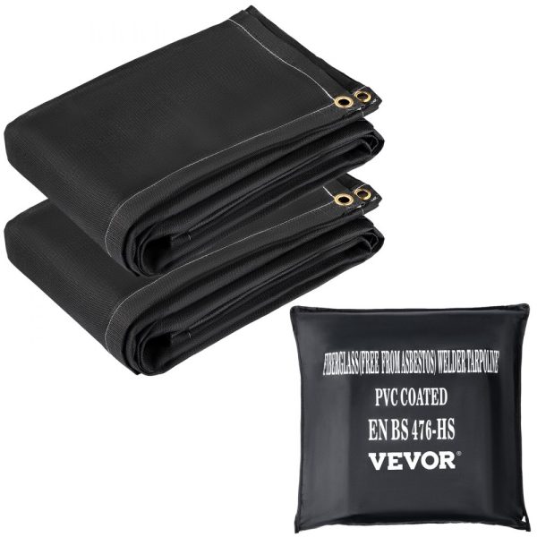 2-Pack 8x10' Flame Retardant Fire Emergency Blanket 1022°F Fiberglass with 12 Brass Grommets