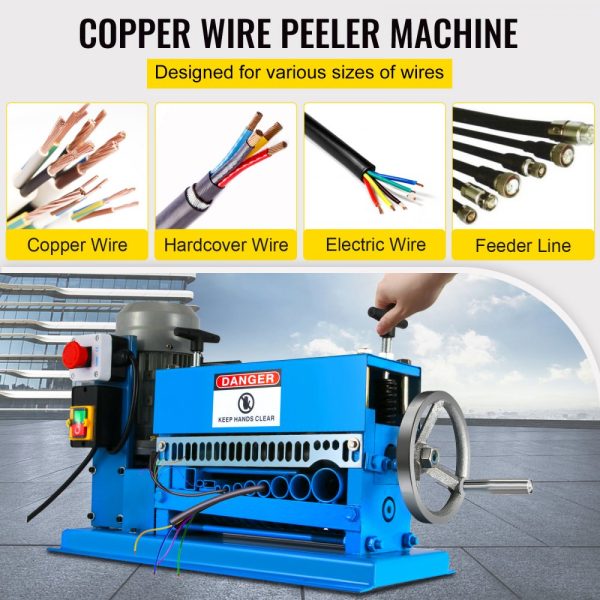 Automatic Wire Stripping Machine 0.06-1.5 Inch 11 Channel 10 Blades Manual Hand Crank for Industrial Copper Wire Recycling - Image 2