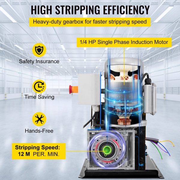Automatic Wire Stripping Machine 0.06-1.5 Inch 11 Channel 10 Blades Manual Hand Crank for Industrial Copper Wire Recycling - Image 5
