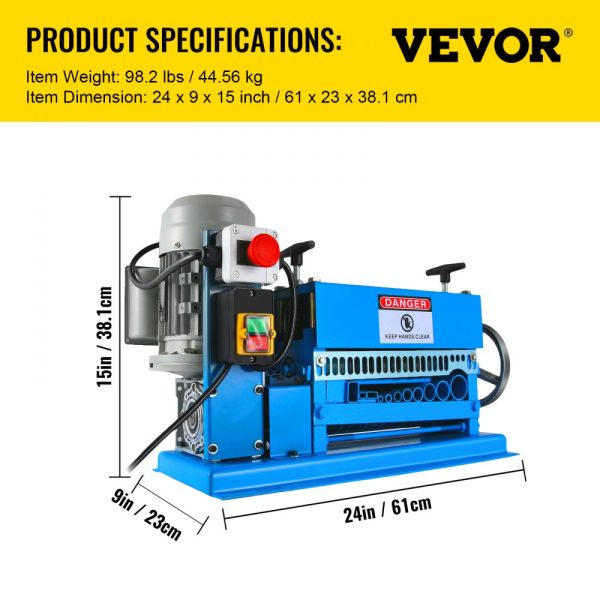 Automatic Wire Stripping Machine 0.06-1.5 Inch 11 Channel 10 Blades Manual Hand Crank for Industrial Copper Wire Recycling - Image 7