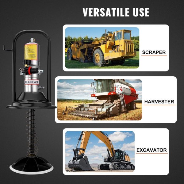 50:1 Air Operated Grease Pump with 13ft High Pressure Hose, Pneumatic Grease Gun with Barrel Cap, Portable Lubrication Pump featuring 360° Rotating Gun Head - Image 6