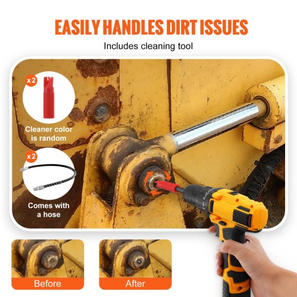 Grease Gun Coupler 2PCS 10000 PSI High Pressure 3 Jaw Locking Quick Release Tip with Hose Zerk Fittings Cleaner Leak Proof Cap Compatible 1/8 NPT - Image 5