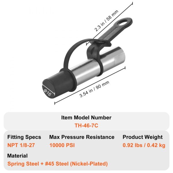 Grease Gun Coupler 2PCS 10000 PSI High Pressure 3 Jaw Locking Quick Release Tip with Hose Zerk Fittings Cleaner Leak Proof Cap Compatible 1/8 NPT - Image 7
