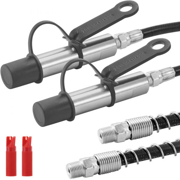 Grease Gun Coupler 2PCS 10000 PSI High Pressure 3 Jaw Locking Quick Release Tip with Hose Zerk Fittings Cleaner Leak Proof Cap Compatible 1/8 NPT
