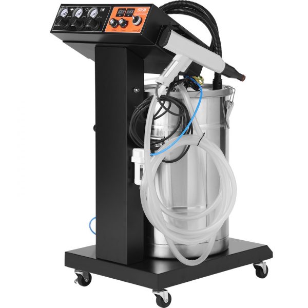 40W 100KV Electrostatic Powder Coating System 50L Hopper 450g Per Minute Coating Machine with Spray Gun and Trolley Base for Indoor Outdoor Use