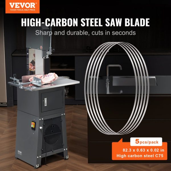 Band Saw Blade for Cutting Meat Bone 82.3"x0.63"x0.02" Carbon Steel 5 PCS - Image 2