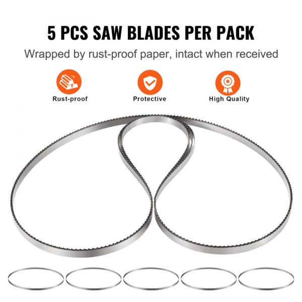 Band Saw Blade for Cutting Meat Bone 82.3"x0.63"x0.02" Carbon Steel 5 PCS - Image 6