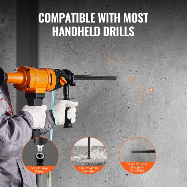 1 Wet Diamond Core Drill Bit 14 Drilling Depth 5/8-11 Inner Thread Laser Welded for Concrete Brick & Block - Image 4