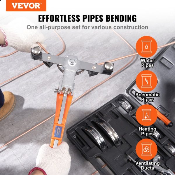 Professional Tube Bender 1/4 to 7/8 OD Ratcheting Design 90 Degree Forward Reverse Bending Includes 7 Dies and Pipe Cutter for HVAC Air Conditioning and Refrigerator Repair - Image 2