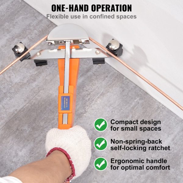Professional Tube Bender 1/4 to 7/8 OD Ratcheting Design 90 Degree Forward Reverse Bending Includes 7 Dies and Pipe Cutter for HVAC Air Conditioning and Refrigerator Repair - Image 3