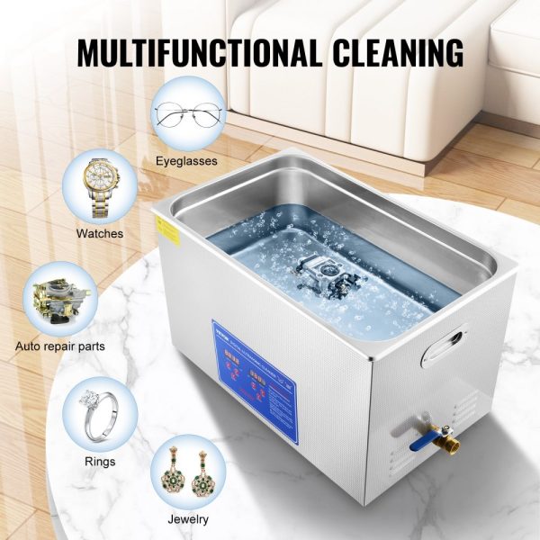 Ultrasonic Cleaner 30L for Eyeglasses & Dentures Cleaning, Commercial & Industrial Use with Digital Heater Timer & Cleaner Basket, 30L Capacity - Image 5