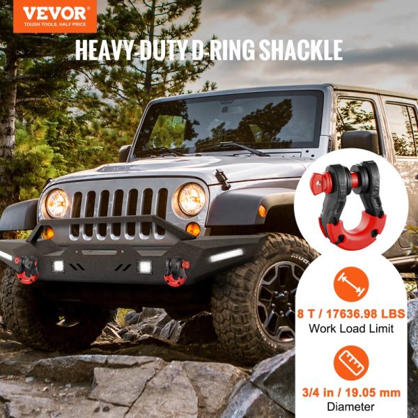3/4 D-Ring Shackle Heavy Duty Alloy Steel 2-Pack 66139 lbs Break Strength with 7/8 Screw Pin Isolators Washers Off-Road Recovery Vehicle - Image 2