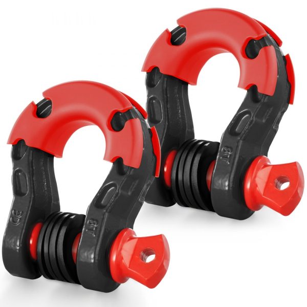 3/4 D-Ring Shackle Heavy Duty Alloy Steel 2-Pack 66139 lbs Break Strength with 7/8 Screw Pin Isolators Washers Off-Road Recovery Vehicle