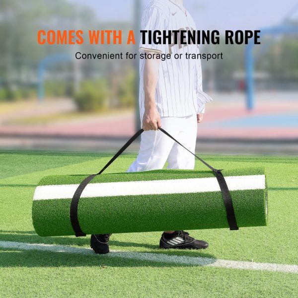10'x3.8' Indoor/Outdoor Baseball & Softball Hitting Mat with Lined Foam Backing Anti-Slip Anti-Fade Portable Training Aid Green - Image 5