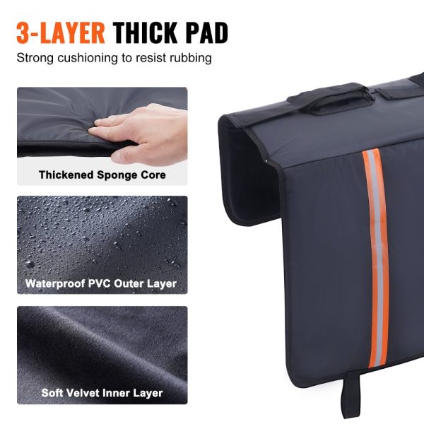 53 Pickup Truck Bike Rack Pad - Holds 5 Mountain Bikes, Heavy Duty Protection with Reflective Strips, Tool Pockets & Camera Cutout - Image 3