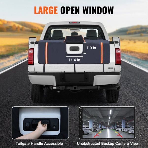 53 Pickup Truck Bike Rack Pad - Holds 5 Mountain Bikes, Heavy Duty Protection with Reflective Strips, Tool Pockets & Camera Cutout - Image 5