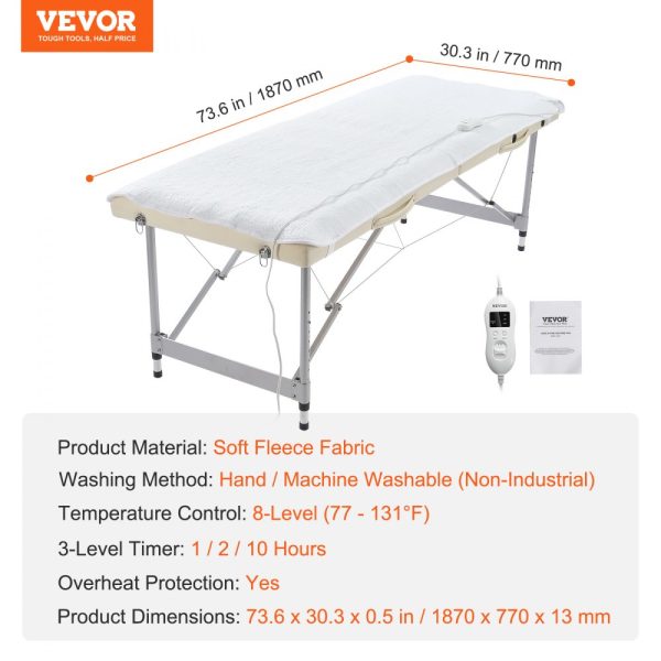 Massage Table Warmer Heating Pad with Timer & 8 Heat Settings  73.6" x 30" - Image 7