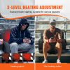 Dual-Zone Heated Stadium Seat with Backrest, 3 Heat Settings, Wide Bleacher Design, Folding Portable Padded Chair with Cup Holder, Ideal for Sports, Camping, Concerts - Image 3