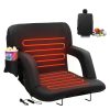 Dual-Zone Heated Stadium Seat with Backrest, 3 Heat Settings, Wide Bleacher Design, Folding Portable Padded Chair with Cup Holder, Ideal for Sports, Camping, Concerts