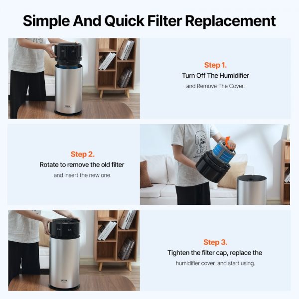 Evaporative Humidifier Replacement Filter 2-Pack for 10L/2.64G Model - Image 5