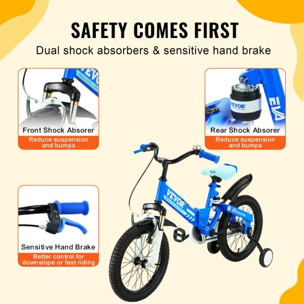 Folding Balance Bike for Kids 16-inch High-Carbon Steel with Adjustable Seat Handlebars Inflatable Tires Portable Design for 5-8 Year Olds 99 lbs Support - Image 4