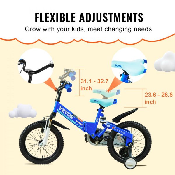 Folding Balance Bike for Kids 16-inch High-Carbon Steel with Adjustable Seat Handlebars Inflatable Tires Portable Design for 5-8 Year Olds 99 lbs Support - Image 5