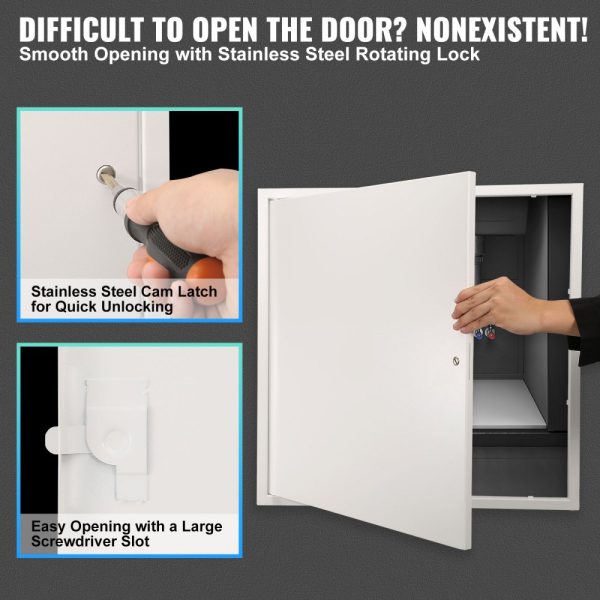 16x16inch Heavy-Duty Steel Access Panel for Drywall & Ceiling, Easy Install Removable Hinged Door for Wiring & Plumbing, Silver - Image 3